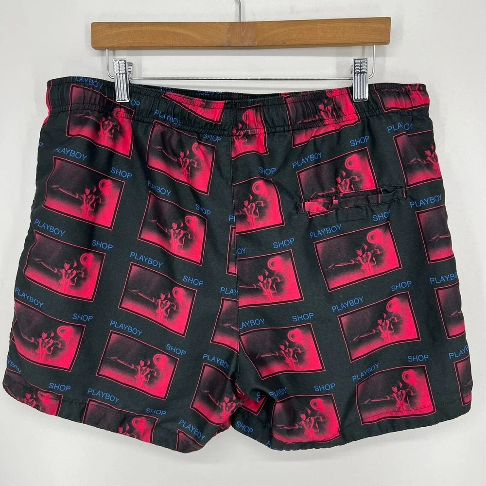 Playboy by PacSun Swim Trunks Men's XL Multicolor‎ Mesh Lined Drawstring Logo 5